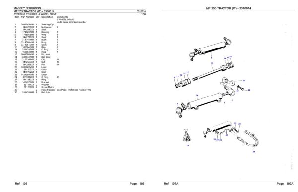Massey Ferguson MF 253 Tractor Parts Catalog 3310614 2