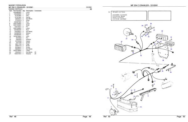 Massey Ferguson MF 254 C Crawler Parts Catalog 3310581 2