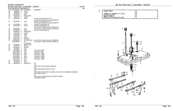 Massey Ferguson MF 254 Tractor Parts Catalog 1426776 1