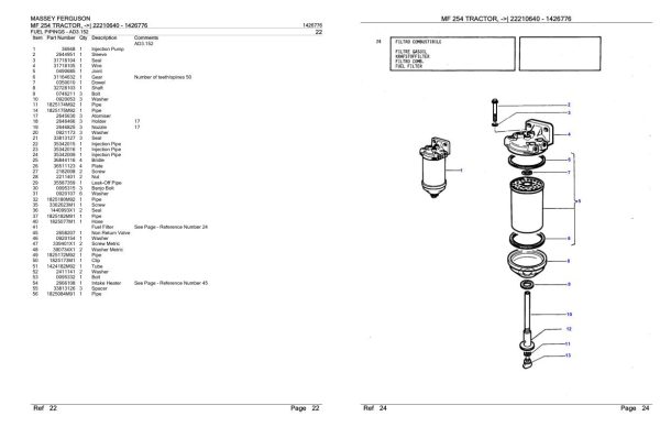 Massey Ferguson MF 254 Tractor Parts Catalog 1426776 2