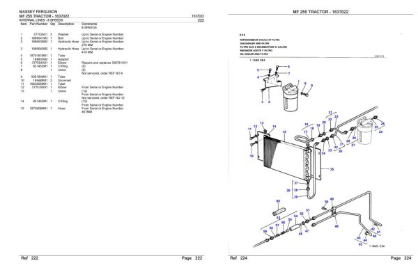 Massey Ferguson MF 255 Tractor Parts Catalog 1637022 2