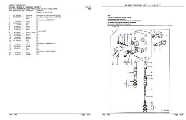 Massey Ferguson MF 2620 Tractor Parts Catalog 1637077 2