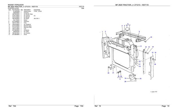 Massey Ferguson MF 2620 Tractor Parts Catalog 1637119 2