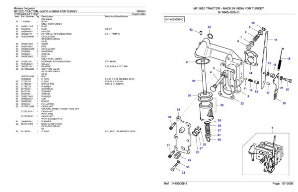 Massey Ferguson MF 2620 Tractor Parts Catalog 3906343 2