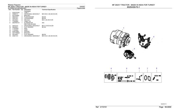 Massey Ferguson MF 2625 F Tractor Parts Catalog 6246397 1
