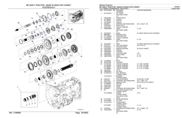 Massey Ferguson MF 2625 F Tractor Parts Catalog 6246397 2