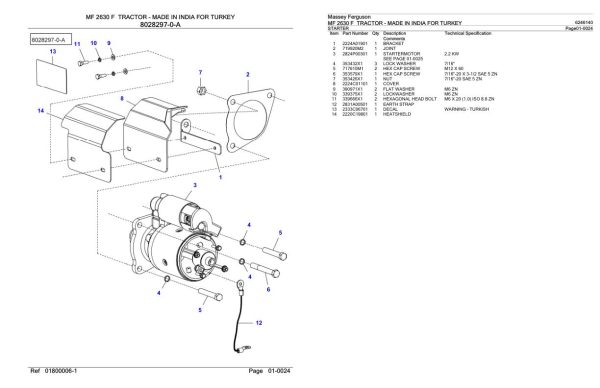 Massey Ferguson MF 2630 F Tractor Parts Catalog 6246140 2
