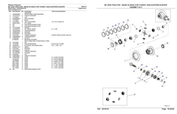 Massey Ferguson MF 2630 Tractor Parts Catalog 3906419 2