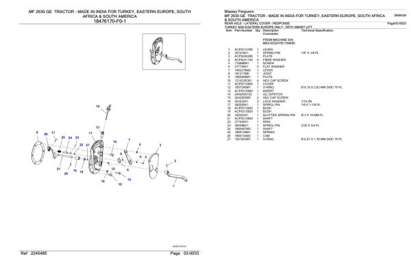 Massey Ferguson MF 2630 Tractor Parts Catalog 3906439 2