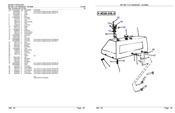 Massey Ferguson MF 264 T CF Crawler Parts Catalog 3310808 2