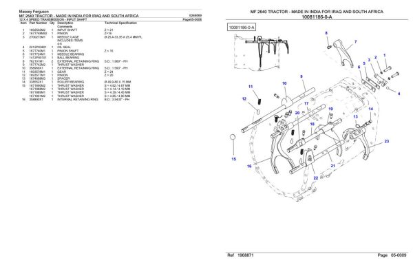 Massey Ferguson MF 2640 Tractor Parts Catalog 6246069 1