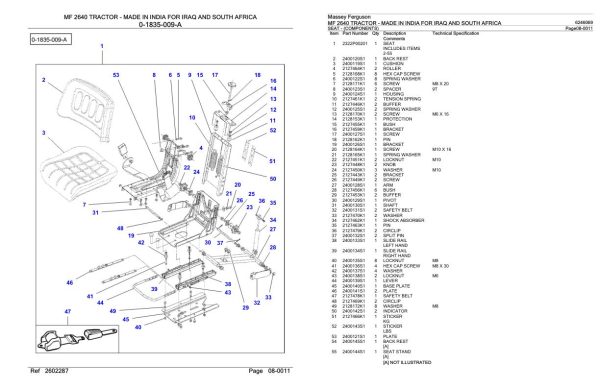 Massey Ferguson MF 2640 Tractor Parts Catalog 6246069 2