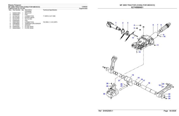 Massey Ferguson MF 2665 Tractor Parts Catalog C266502 1