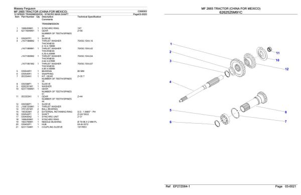 Massey Ferguson MF 2665 Tractor Parts Catalog C266502 2