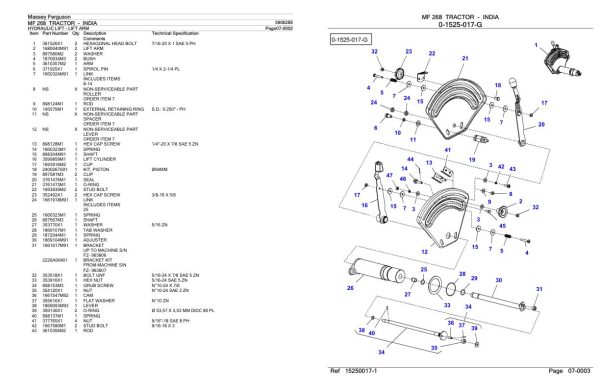 Massey Ferguson MF 268 Tractor Parts Catalog 3906285 1