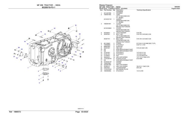 Massey Ferguson MF 268 Tractor Parts Catalog 3906285 2