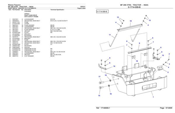 Massey Ferguson MF 268 XTRA Tractor Parts Catalog 3906341 2