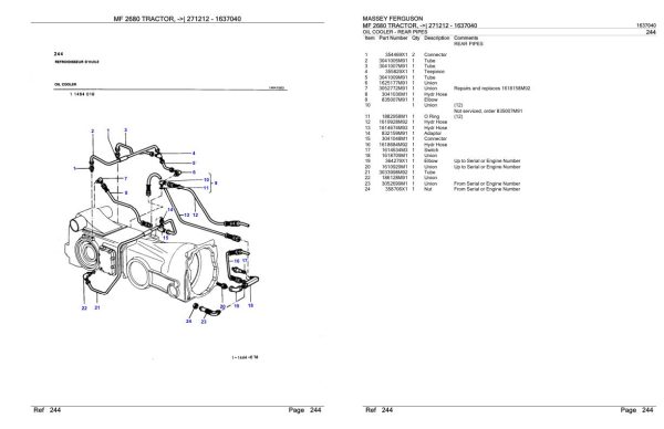 Massey Ferguson MF 2680 Tractor Parts Catalog 1637040 1