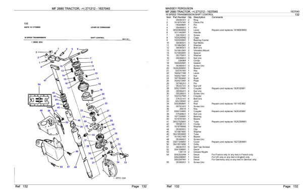 Massey Ferguson MF 2680 Tractor Parts Catalog 1637040 2