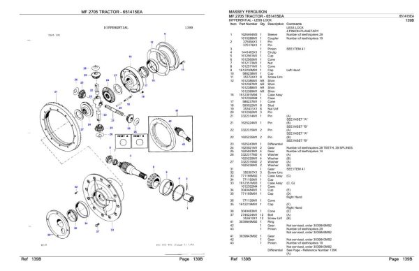 Massey Ferguson MF 2705 Tractor Parts Catalog 651415EA 2