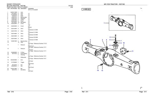 Massey Ferguson MF 2725 Tractor Parts Catalog 1637160 2