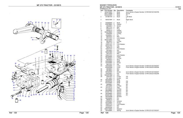 Massey Ferguson MF 273 Tractor Parts Catalog 3310615 2
