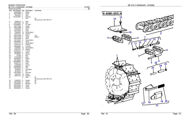 Massey Ferguson MF 274 C Crawler Parts Catalog 3310582 1