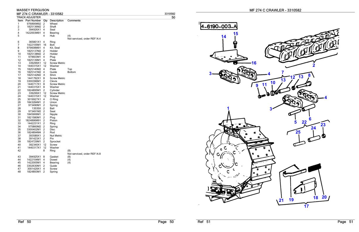 Massey Ferguson MF 274 C Crawler Parts Catalog 3310582 1