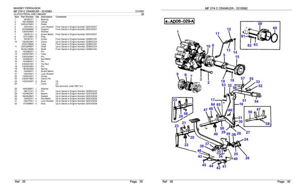 Massey Ferguson MF 274 C Crawler Parts Catalog 3310582 2