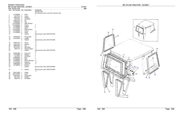 Massey Ferguson MF 274 SK Tractor Parts Catalog 3310637 2