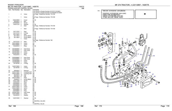 Massey Ferguson MF 274 Tractor Parts Catalog 1426775 2