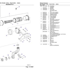 Massey Ferguson MF 275 290 XTRA Tractor Parts Catalog 3906334 1