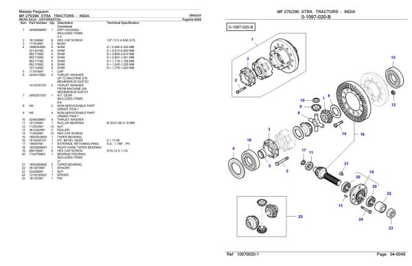 Massey Ferguson MF 275 290 XTRA Tractor Parts Catalog 3906334 2
