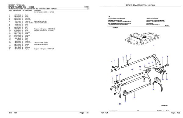 Massey Ferguson MF 275 Tractor Parts Catalog 1637068 2