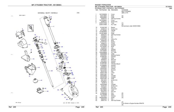Massey Ferguson MF 2775 2805 Tractor Parts Catalog 651380EA 2