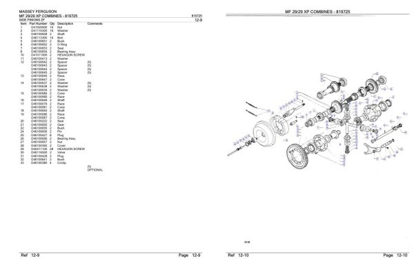 Massey Ferguson MF 29 29 XP Combine Parts Catalog 819725 1