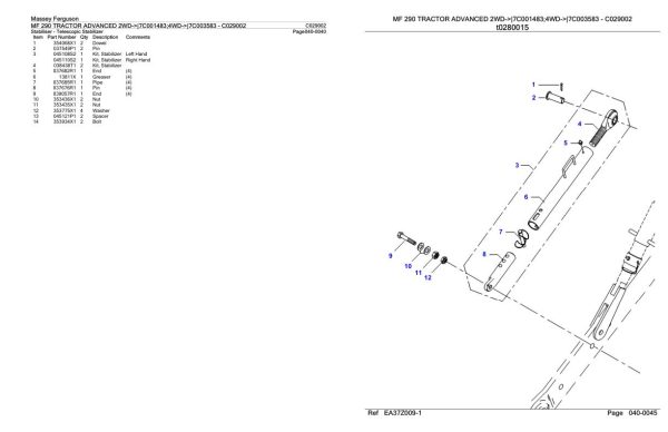 Massey Ferguson MF 290 Tractor Parts Catalog C029002 2