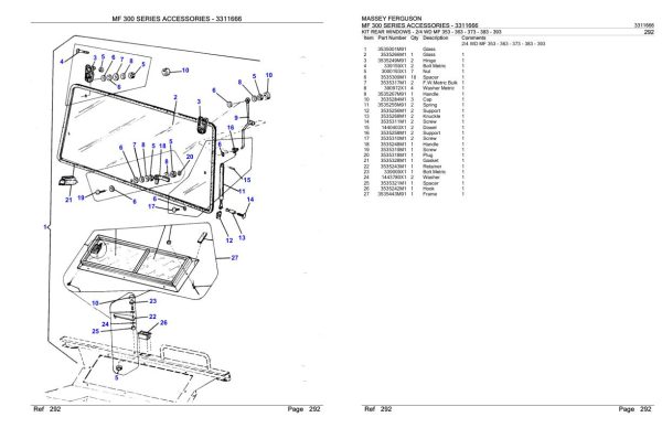 Massey Ferguson MF 300 Series Accessories Parts Catalog 3311666 2