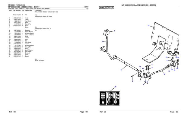 Massey Ferguson MF 300 Series Accessories Parts Catalog 819757 1