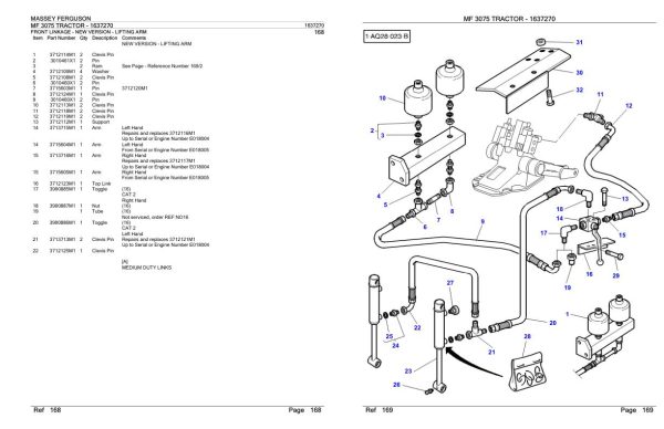 Massey Ferguson MF 3075 Tractor Parts Catalog 1637270 1