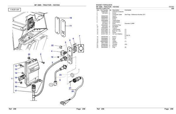 Massey Ferguson MF 3085 Tractor Parts Catalog 1637252 2