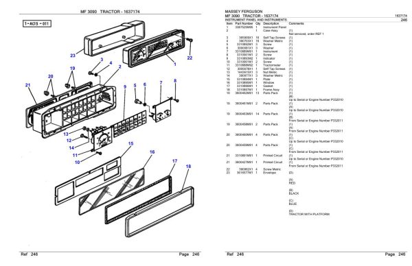 Massey Ferguson MF 3090 Tractor Parts Catalog 1637174 1