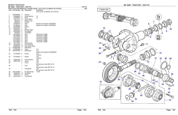 Massey Ferguson MF 3090 Tractor Parts Catalog 1637174 2