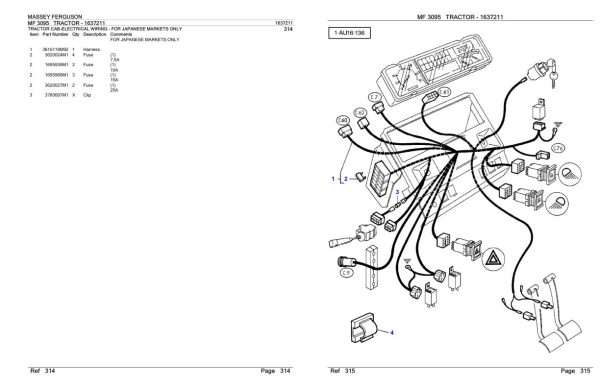 Massey Ferguson MF 3095 Tractor Parts Catalog 1637211 2