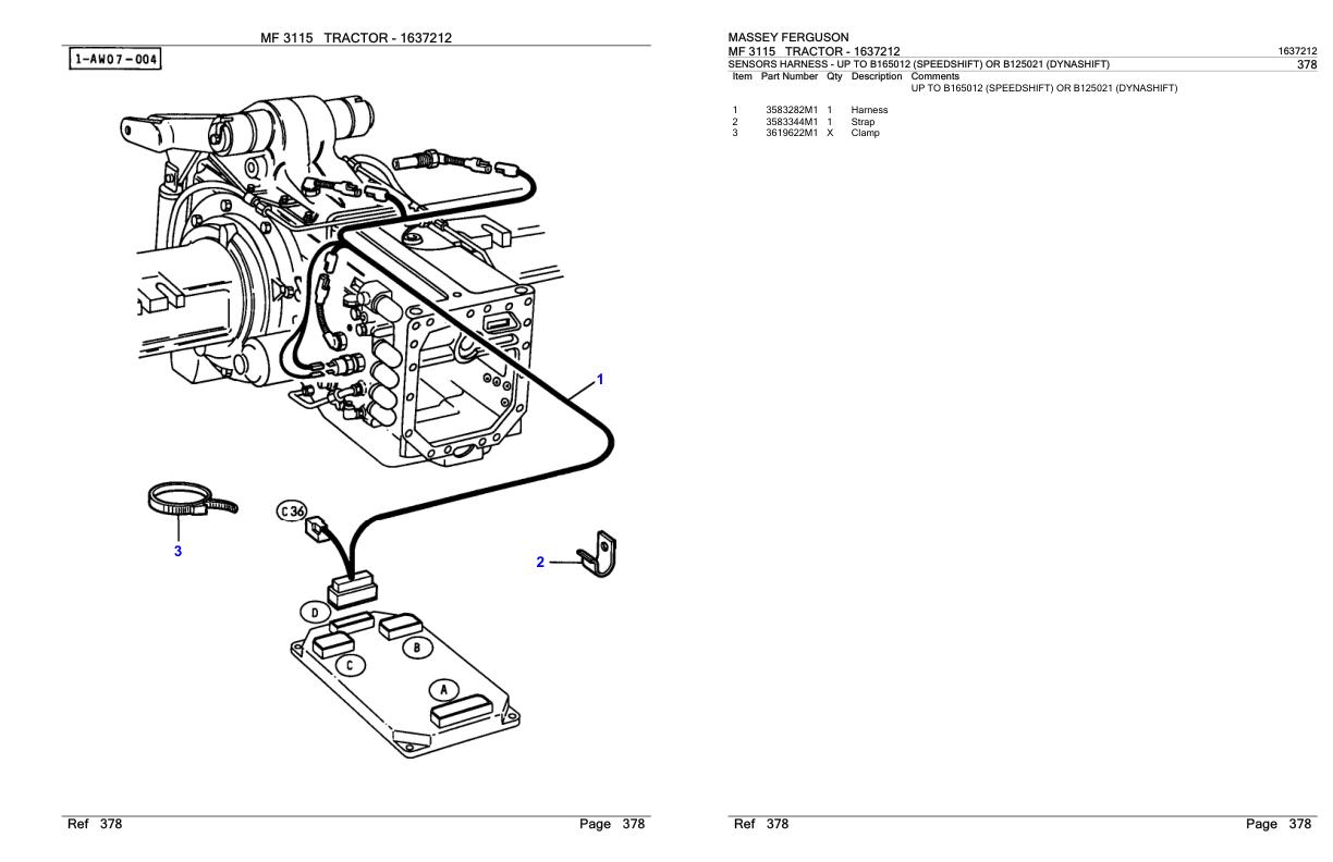 Massey Ferguson MF 3115 Tractor Parts Catalog 1637212 1