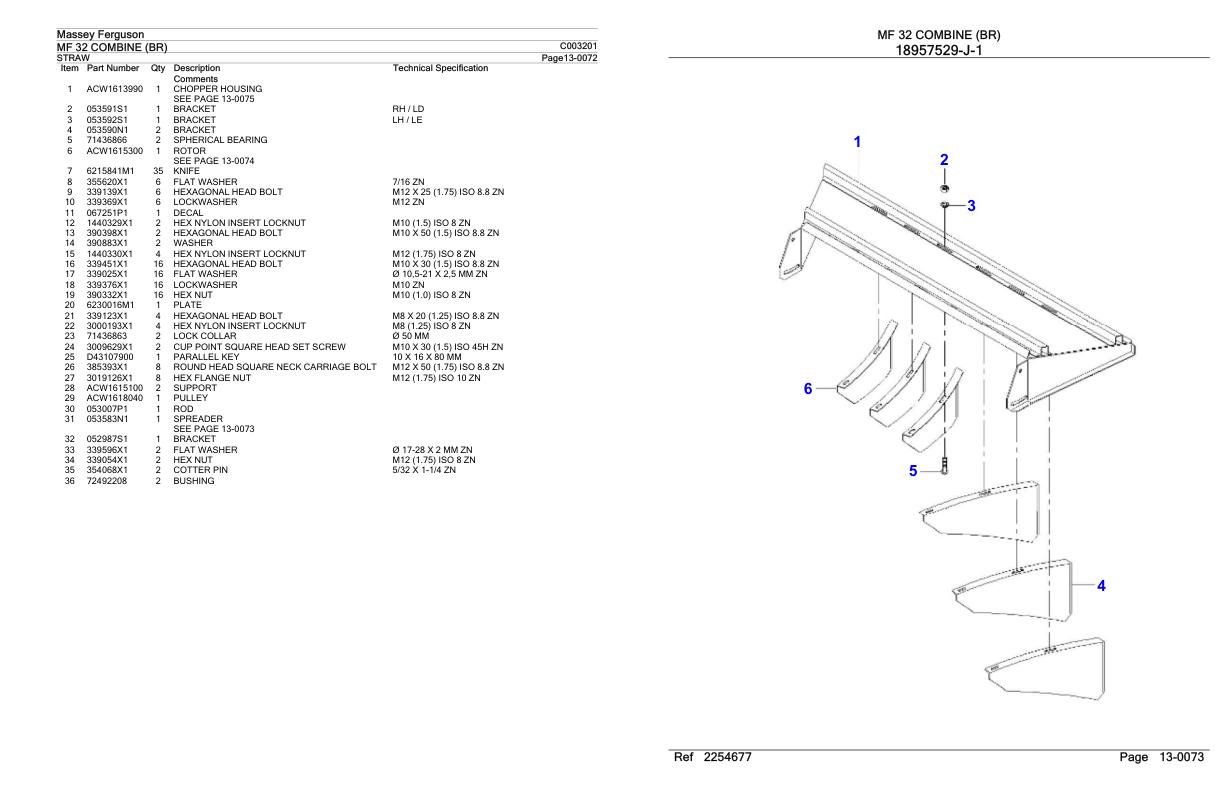 Massey Ferguson MF 32 Combine BR Parts Catalog C003201 1
