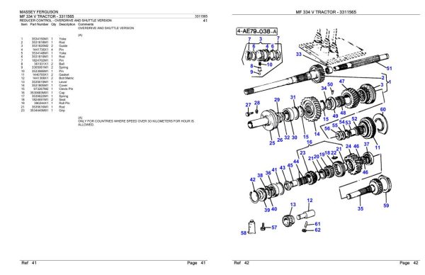 Massey Ferguson MF 334 V Tractor Parts Catalog 3311565 2