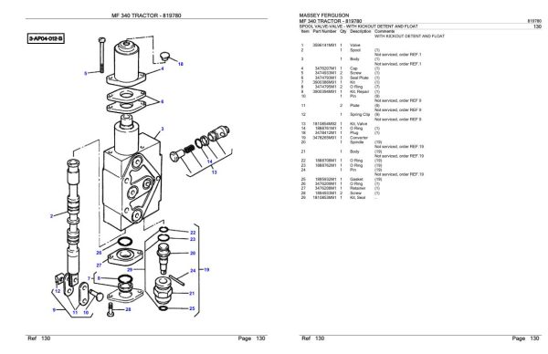 Massey Ferguson MF 340 Tractor Parts Catalog 819780 1