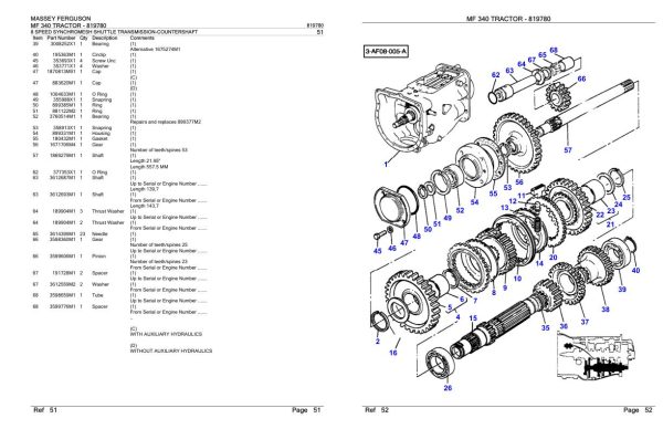 Massey Ferguson MF 340 Tractor Parts Catalog 819780 2