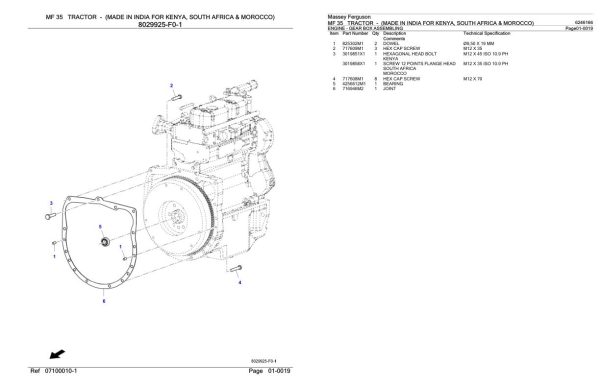 Massey Ferguson MF 35 Tractor Parts Catalog 6246166 2